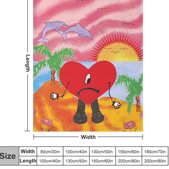 Bad bunny blanket 50x40 - Picture 2 of 3